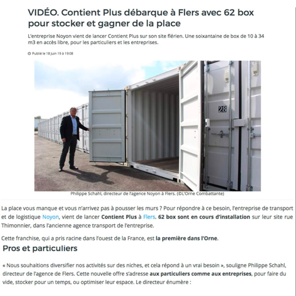 Contient Plus débarque à Flers avec 62 box pour stocker et gagner de la place