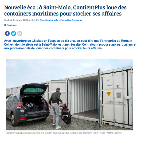 À Saint-Malo, ContientPlus loue des containers maritimes pour stocker ses affaires